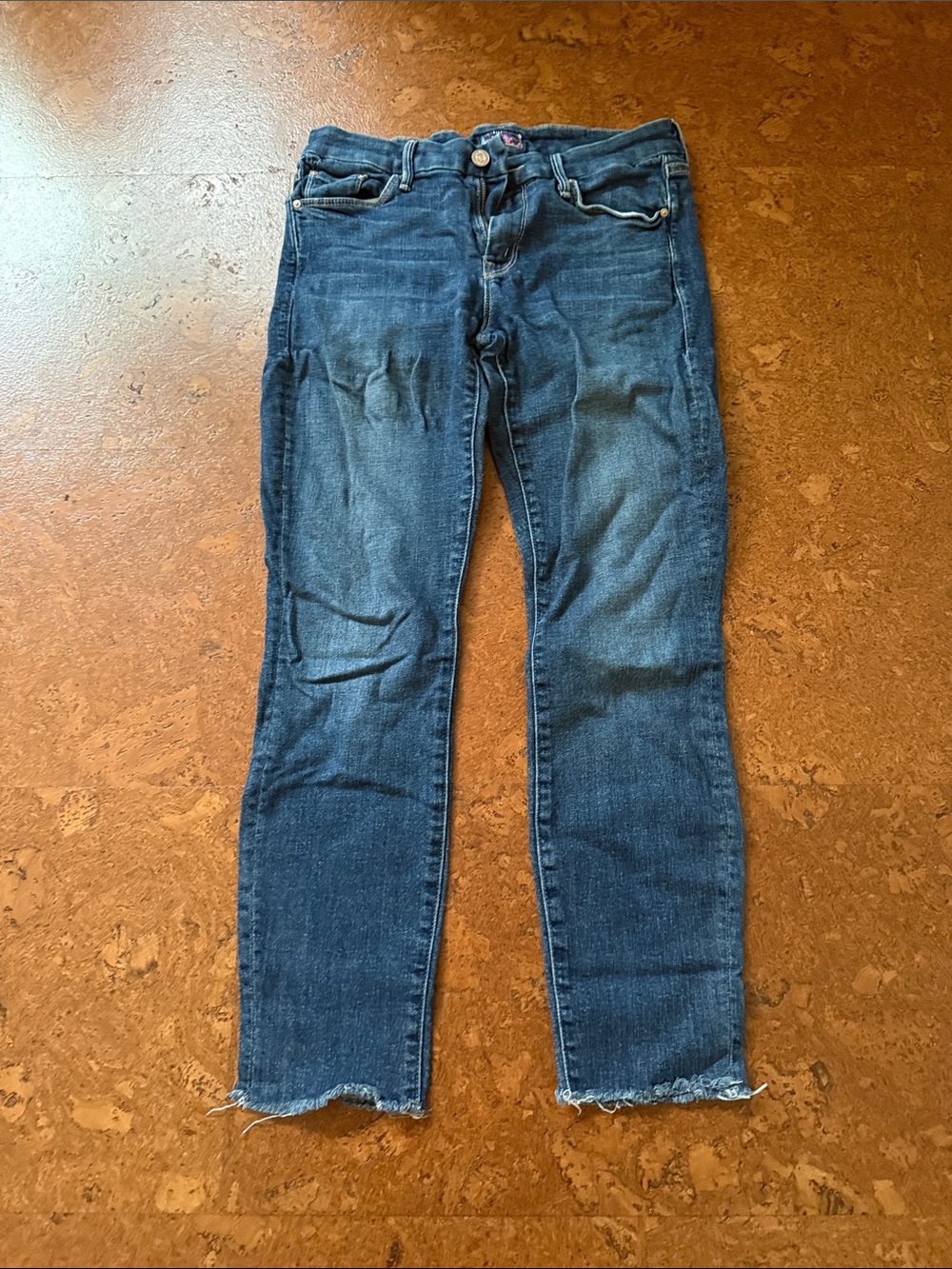 MOTHER Skinny Ankle Length Women's Jeans in Dark Blue Wash